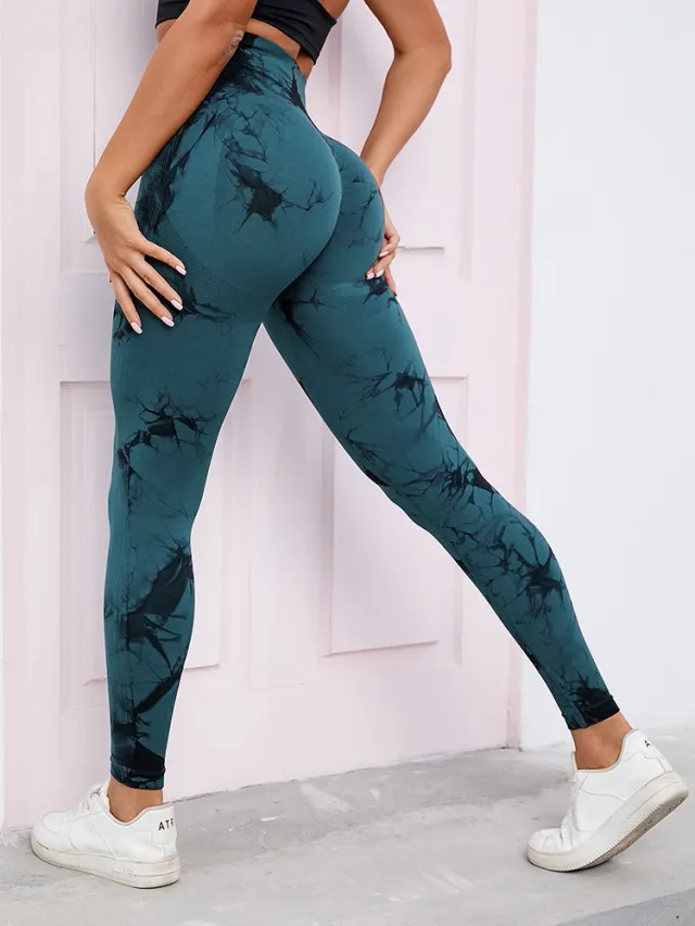 Yoga Pants Hip Lifting Fitness High Waist Bottoming Trousers Tight Women Dark Green Black - Shop at LoveMi