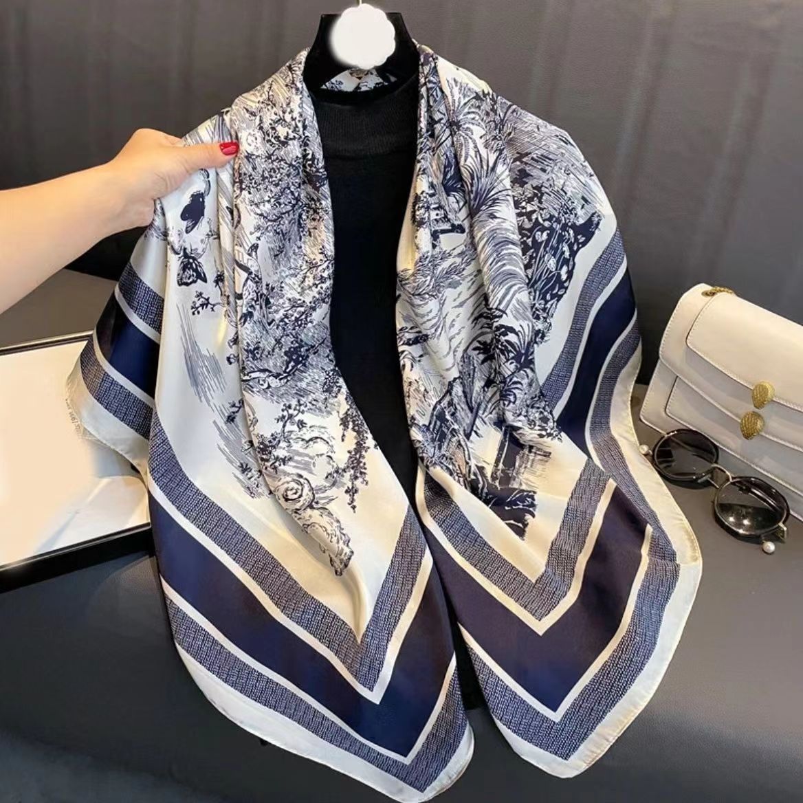 Women's High-end Thin Square Scarf - Image 45