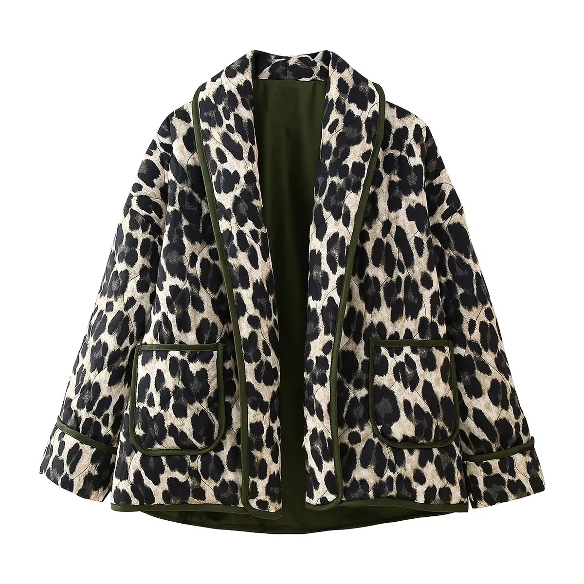Fashion Women's Wear Leopard Print Cotton Coat Jacket Leopard - Shop at LoveMi