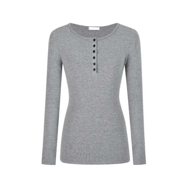 Early Autumn Simple Inner Shoulder Student Top Flower Gray - Shop at LoveMi