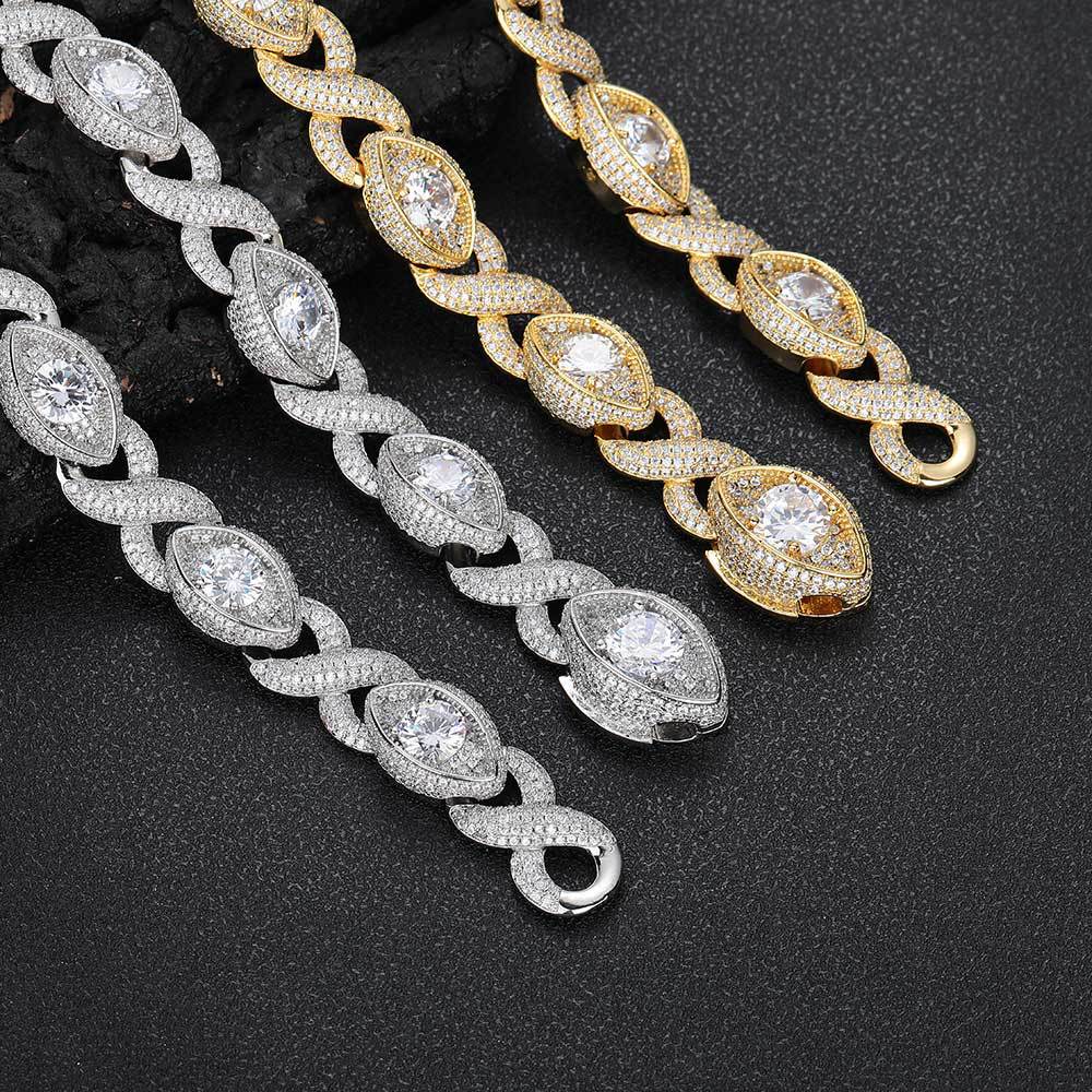Men's Fashion Hip Hop Zircon Bracelet Cuban Link Chain