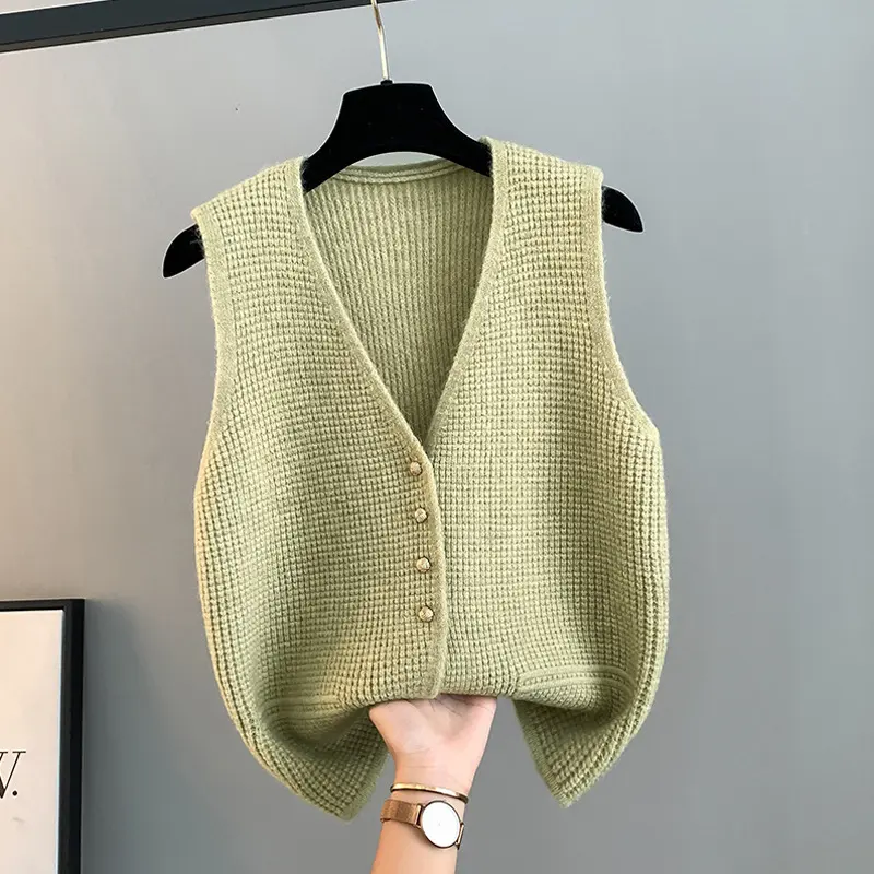 High Sense Classic Style Women's Clothing V-neck Knitted Cardigan