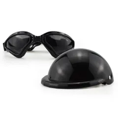 PET Helmet Helmet Dogs And Cats Headwear - L Suit Helmet Glasses Black - View 1