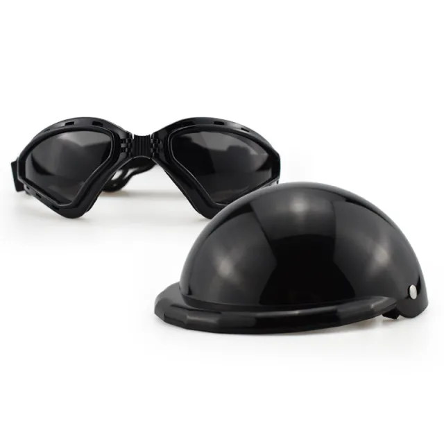 PET Helmet Helmet Dogs And Cats Headwear L Suit Helmet Glasses Black - Shop at LoveMi