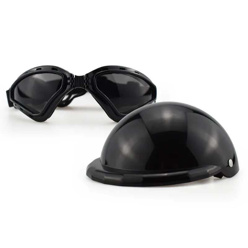 PET Helmet Helmet Dogs And Cats Headwear - L Suit Helmet Glasses Black