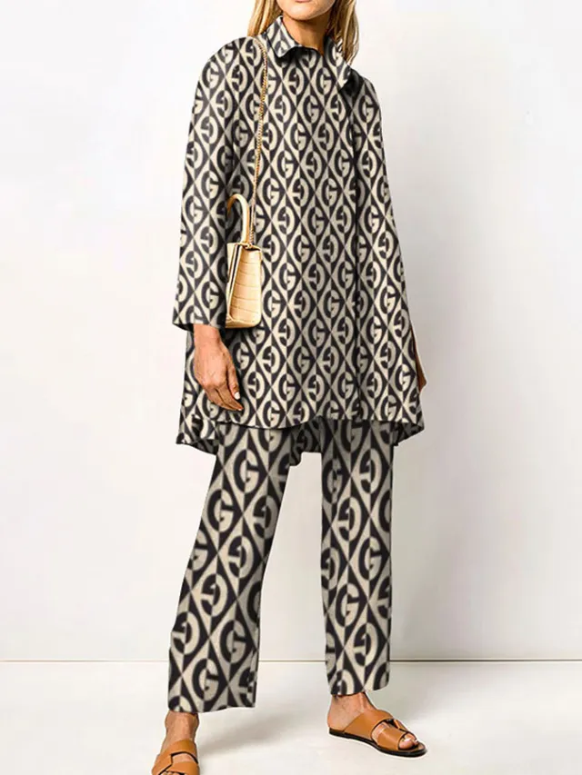 Long sleeved Trousers Shirt Two piece Set Cstz06 - Shop at LoveMi