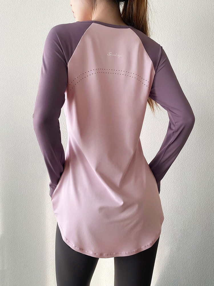 Women's Mid-Length Yoga Top Hip-Covering Athletic Fitness Shirt 2