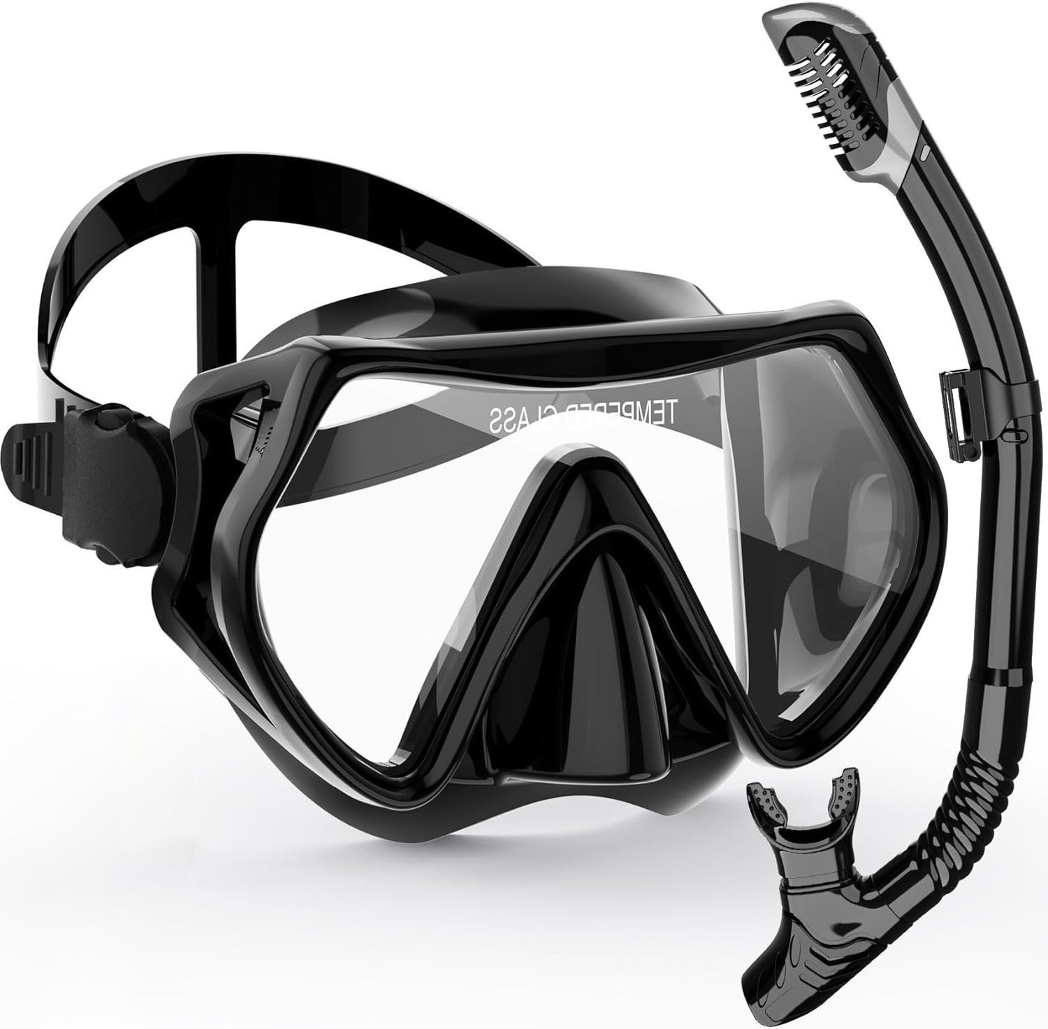 Masque de plongée tuba en verre trempé — Masque sec snorkeling 5