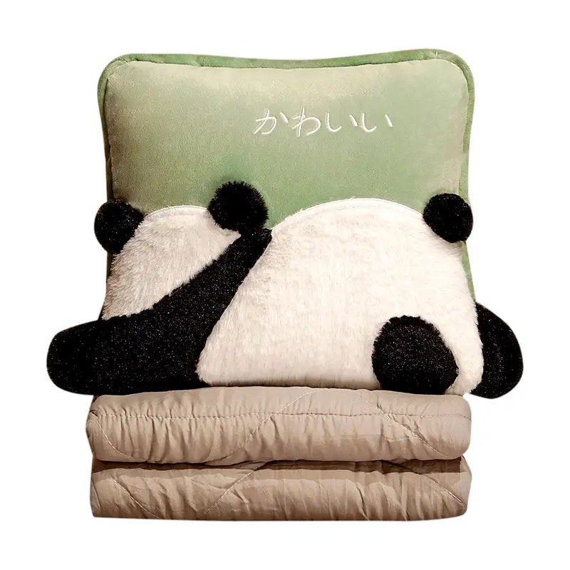 Cute Cartoon Panda Pillow Blanket Dual-use