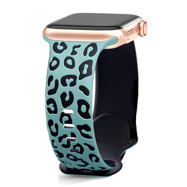 Printed Carved Silicone Leopard-print Watch Strap 9