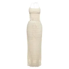 New Fashion Halter Series Long Skirt Two-piece Set - Apricot - View 1