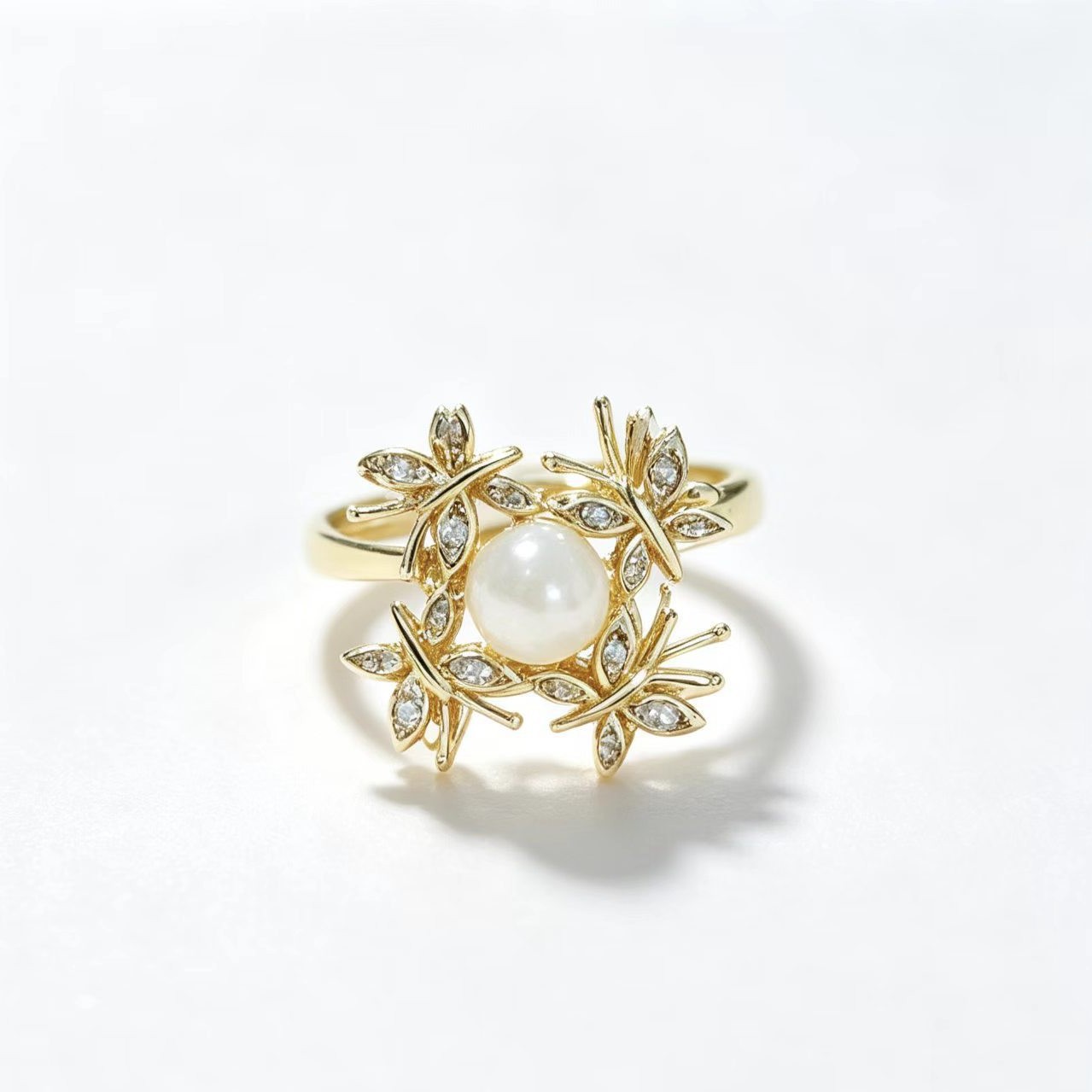 Spinning Butterfly Zircon Ring