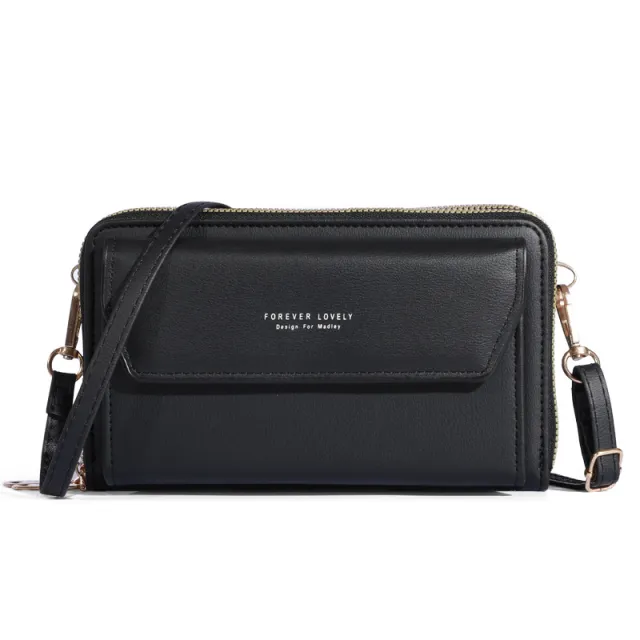 Women's Wallet Large Capacity Multi functional Shoulder Black - Shop at LoveMi