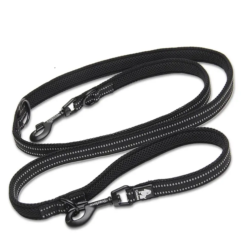 Pet Dog Multi-functional Hand Holding Rope Double-headed Outdoor Chain Crossbody Polyester Reflective