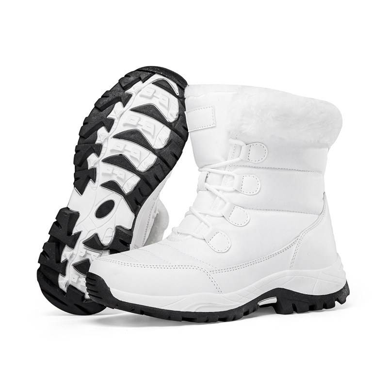 Fleece-lined Thickened Warm Wear-resistant Outdoor Hiking Shoes - Image 6
