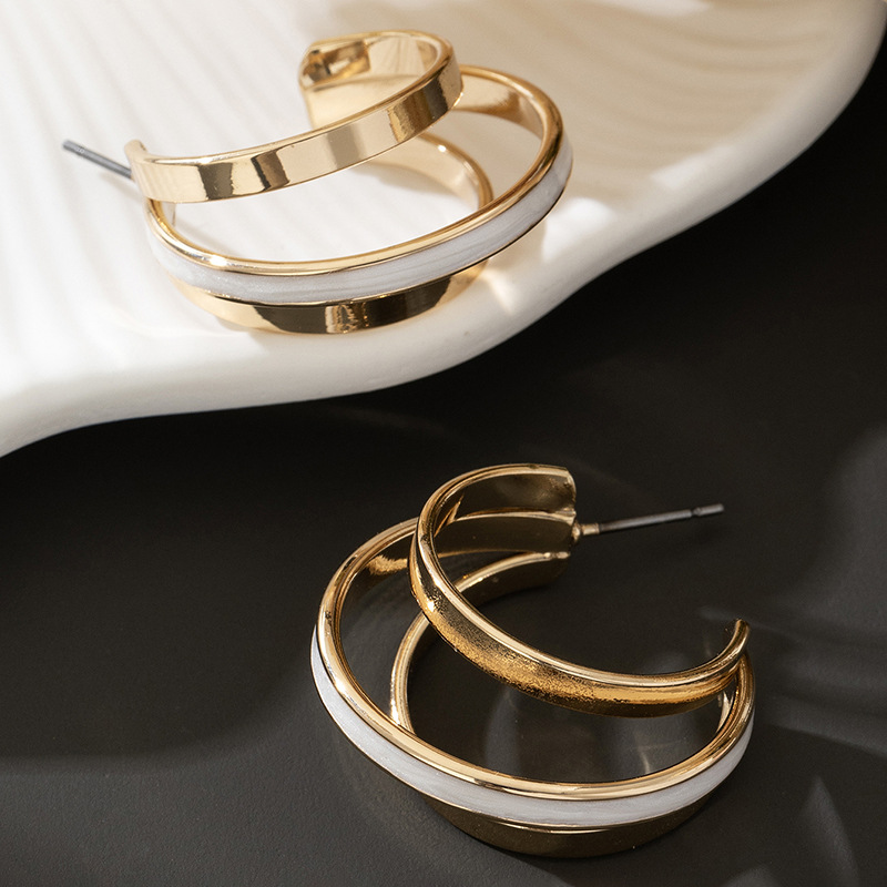 Retro Metal French-style Earrings For Women