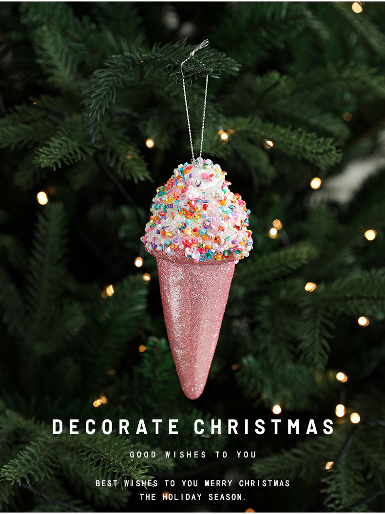 Title 5, Creative Pendant Ice Cream Christmas Tree Decor...