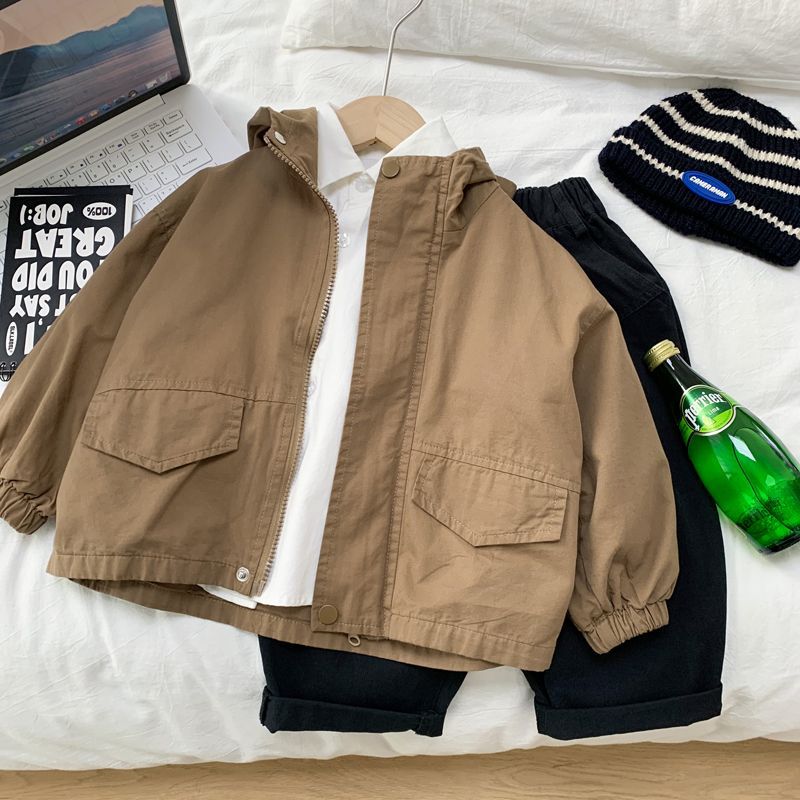 Boys' Korean-style Fashionable Hooded Trench Coat — foto 7