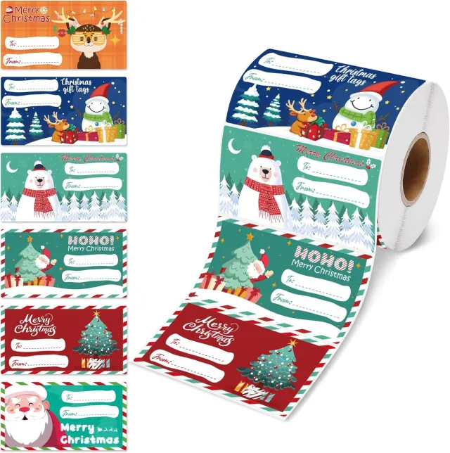 Christmas Holiday Blessing Decorative Gift Stickers 500 Stickers 1 Roll - Shop at LoveMi