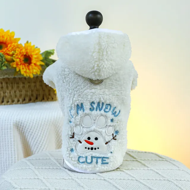 Pet Clothes Dog Cat Clothing Clothing Christmas Fluffy Jacket Claw Snowman Claw Snowman - Shop at LoveMi