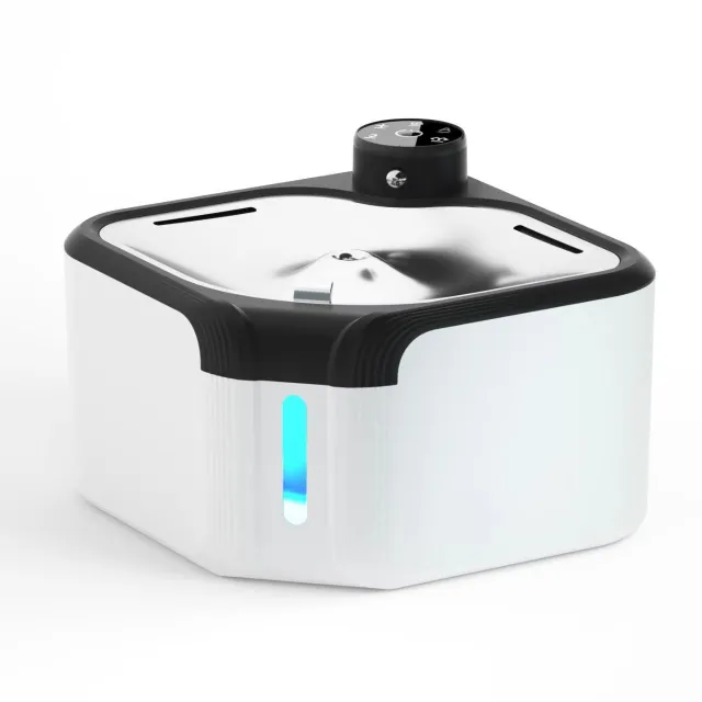 Stainless Steel Pet Water Dispenser Wireless Induction Automatic Water Outlet White - Shop at LoveMi