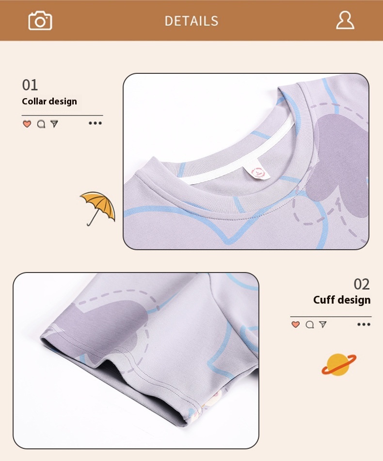 Casual Short-sleeved Shorts Thin Two-piece Suit Loose Home Wear