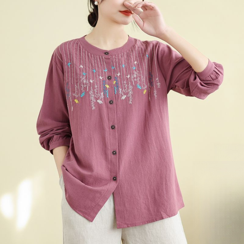 Women's Long sleeved Thin Cardigan Top Rose Red - Shop at LoveMi