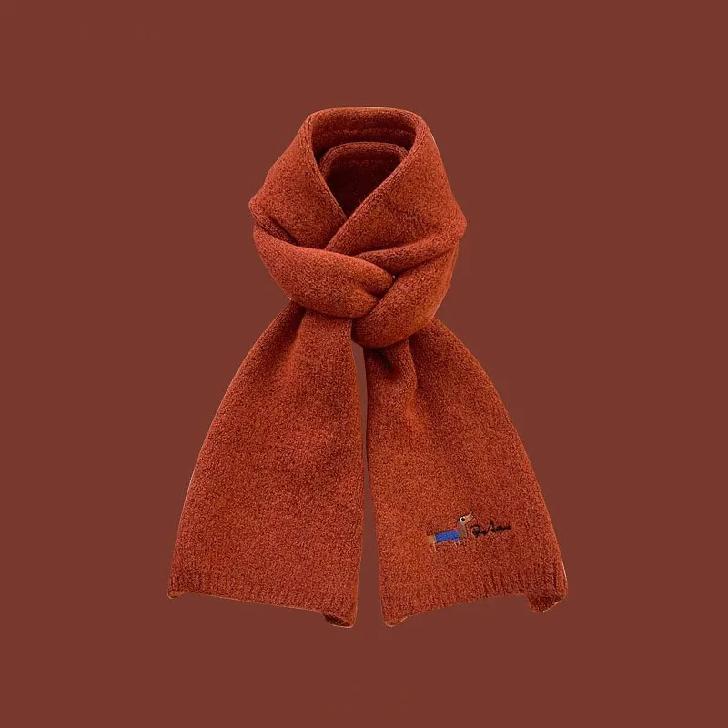 All-matching Warm Cold-proof Wool Knitted Small Scarf Women - Pumpkin-160Cm