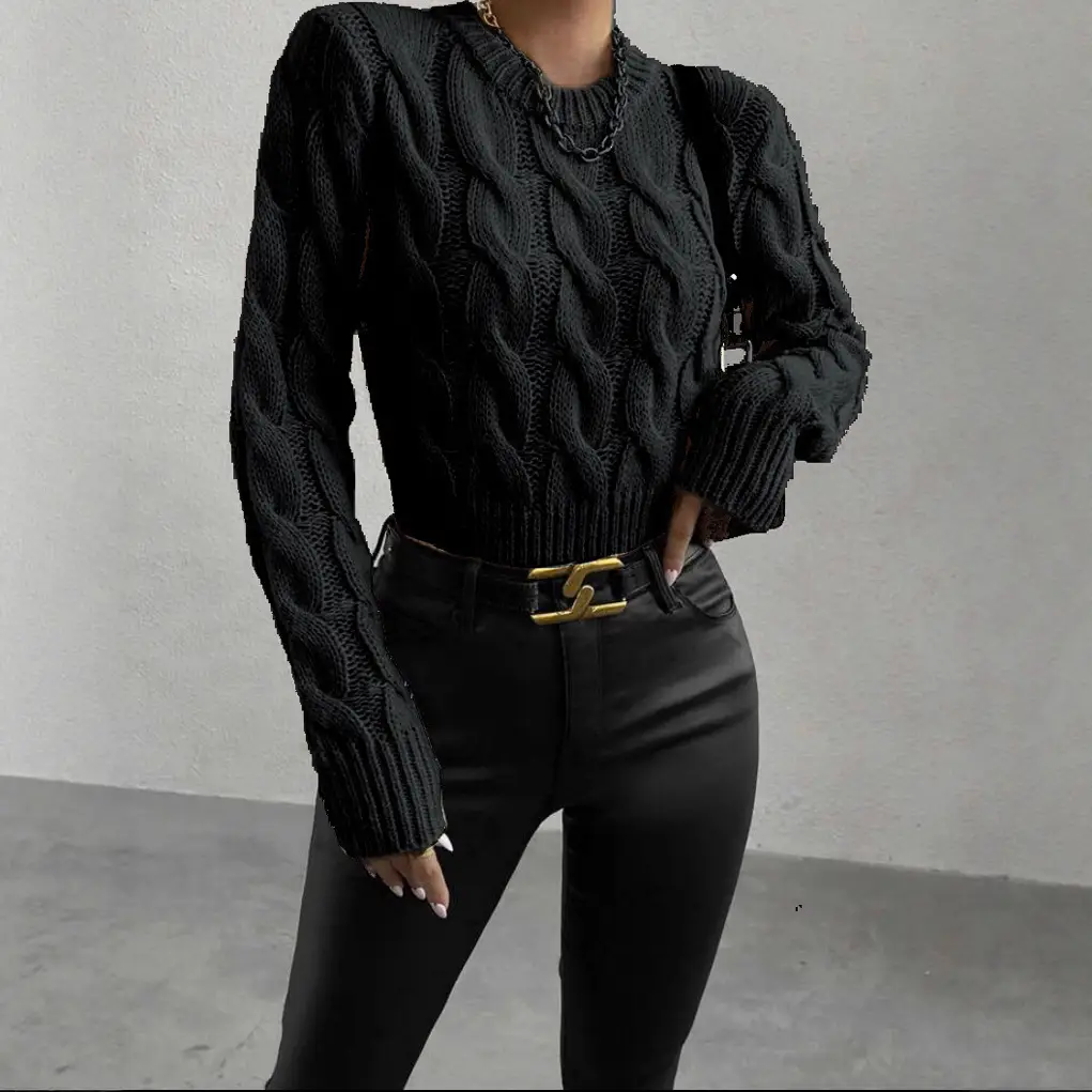 Loose-fitting Knitted Women's Pullover Sweater