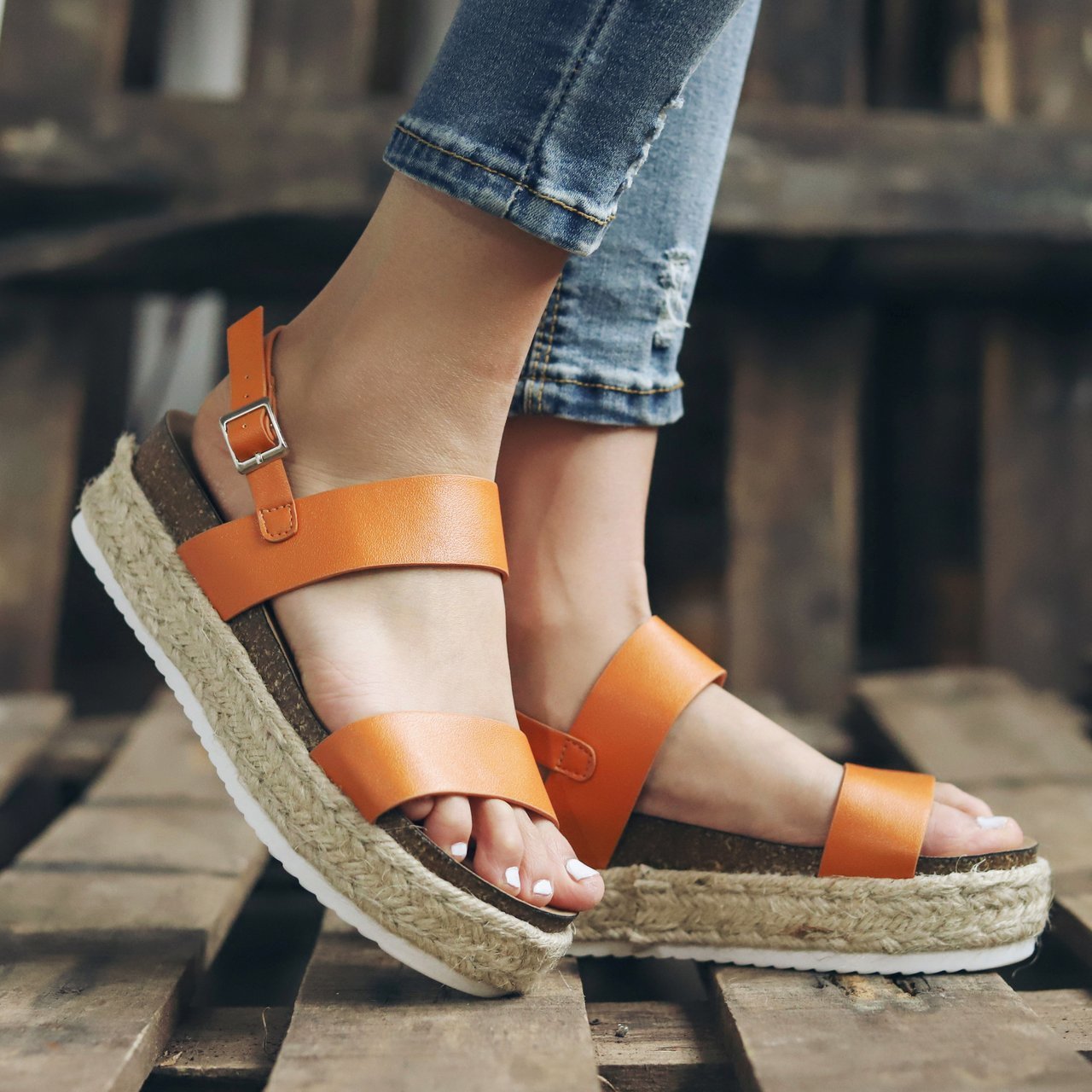 Title 5, Womens Platform Sandals Summer Mid-Heel Fashio...