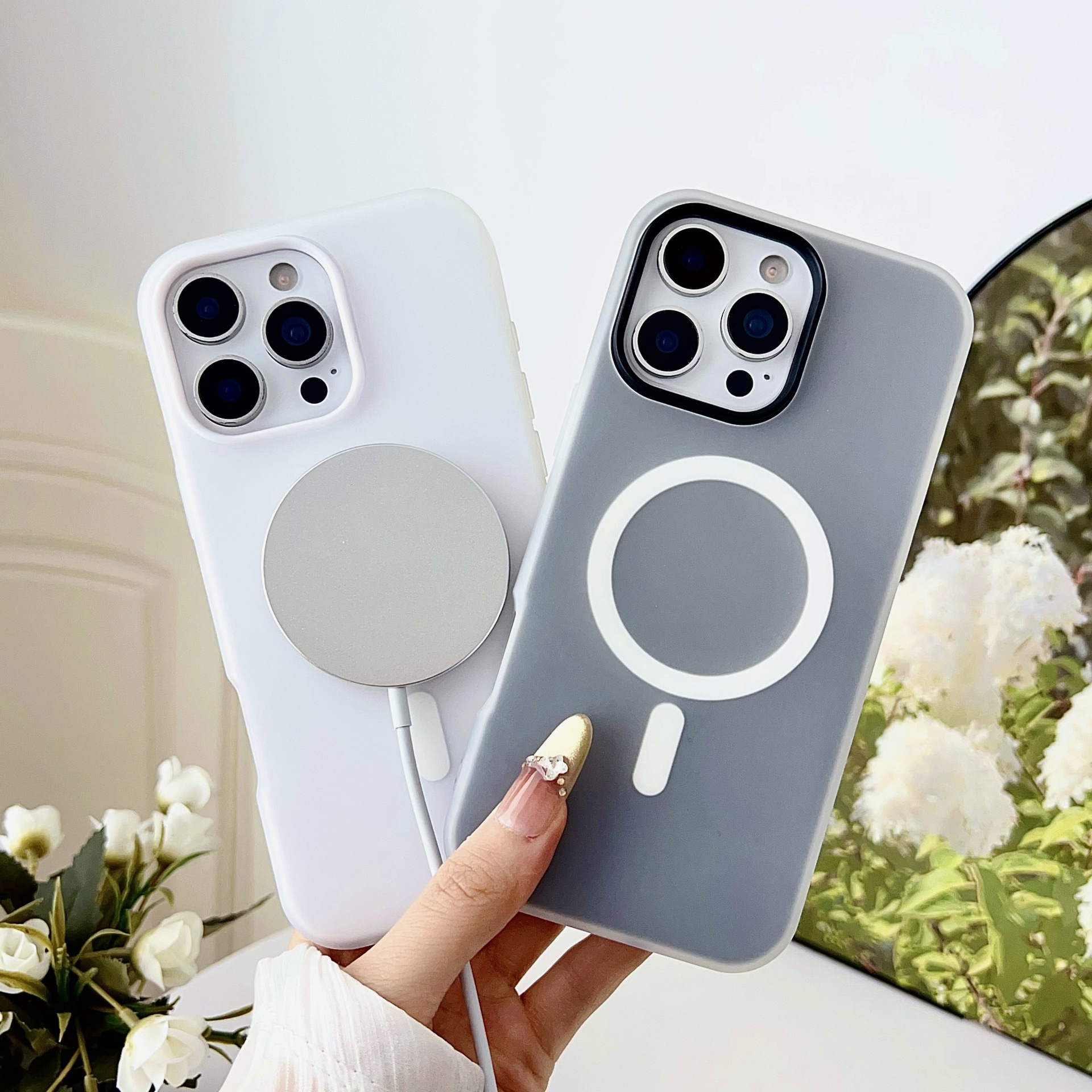 Jelly Magnetic Phone Case Solid-color Protective Cover