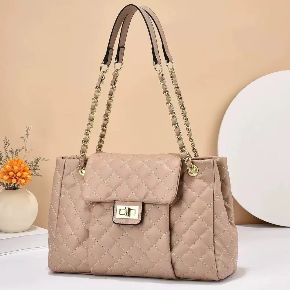 Women's Solid Color Simple Embroidery Thread Rhombus Large Capacity