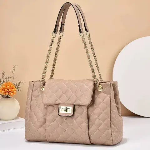 Women's Solid Color Simple Embroidery Thread Rhombus Large Capacity