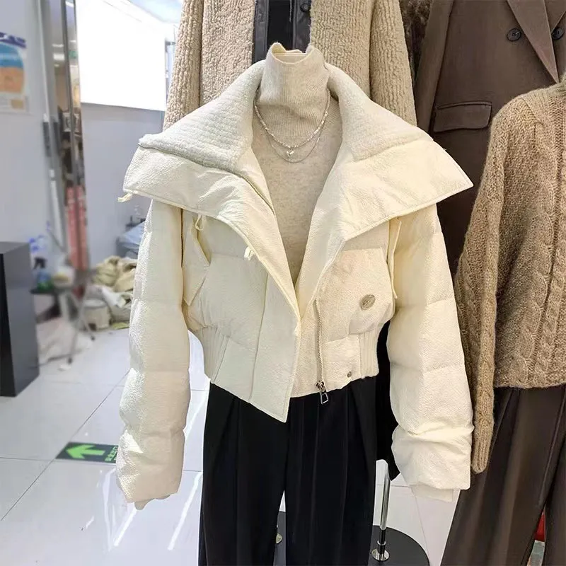 Women's Cotton-padded Jacket Winter Short Loose Thick - Beige