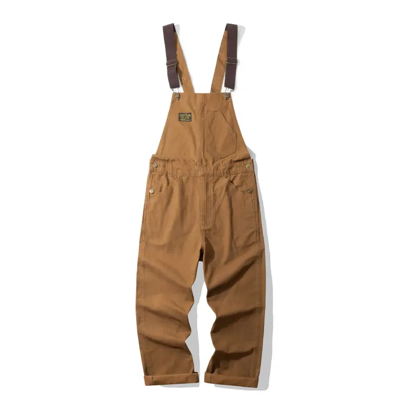 Outdoor Canvas Lumberjack Working Bib Top Pants Railway Stripe One-piece
