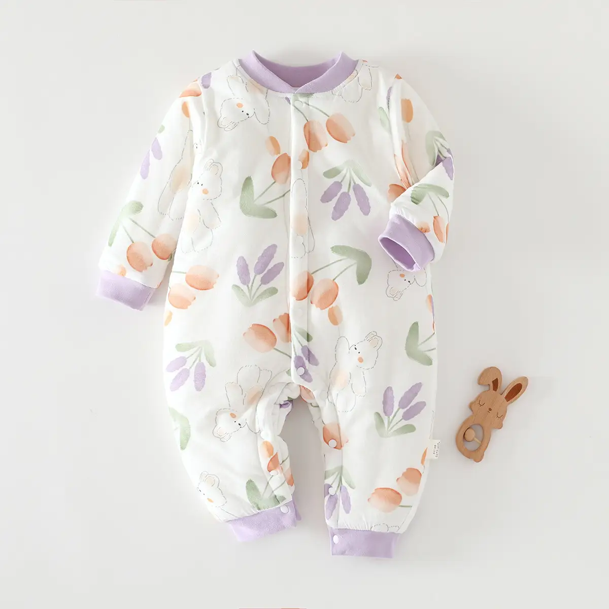 Infant One-piece Underwear Closed Crotch Romper Multiple Quilted