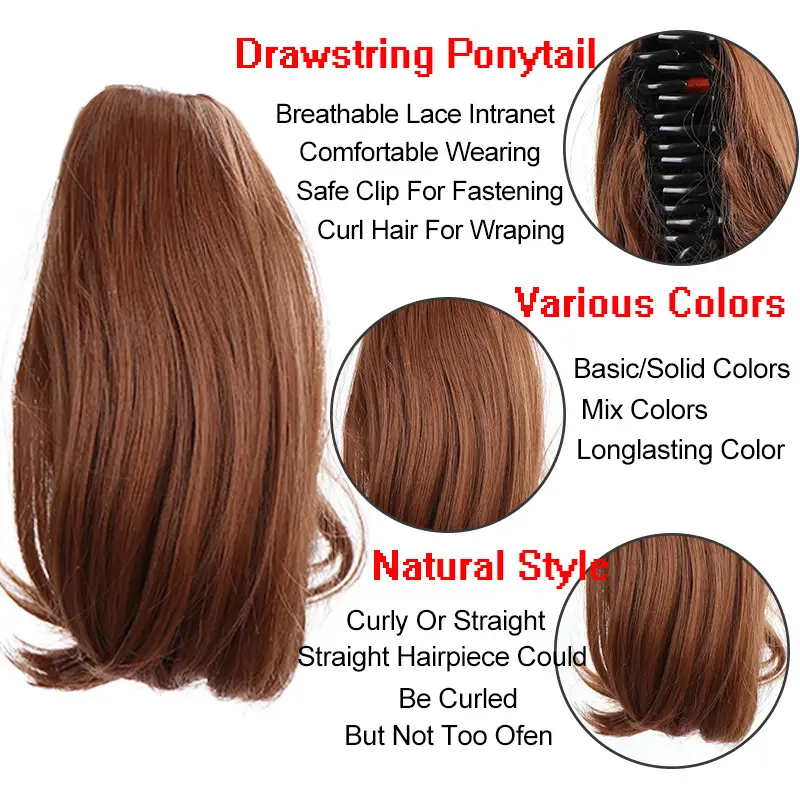 Short Ponytail Wig Grip Internet Celebrity Micro-roll Natural Braid