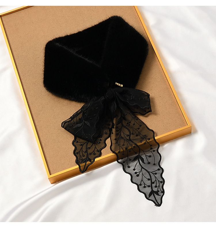 Title 5, Lace Streamer Furry Cute Rabbit Fur Collar Scar...