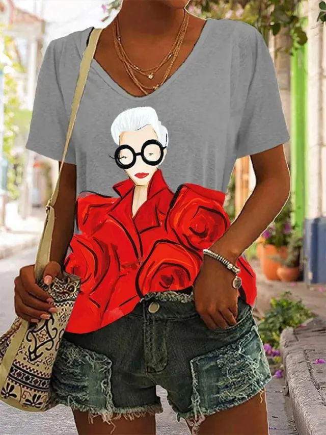 Women's New Summer Thin Hollow V neck T shirt G66Z935 Style - Shop at LoveMi