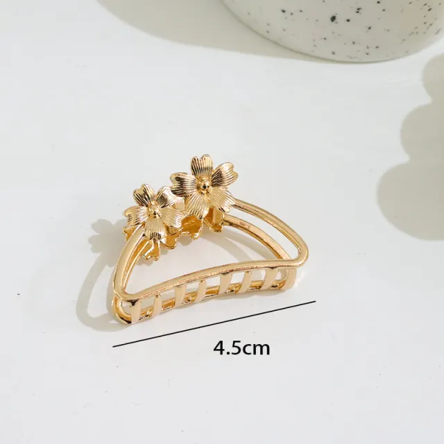 Shark Clip Small Size Back Head Metal Barrettes 42 Double Flowers - Shop at LoveMi
