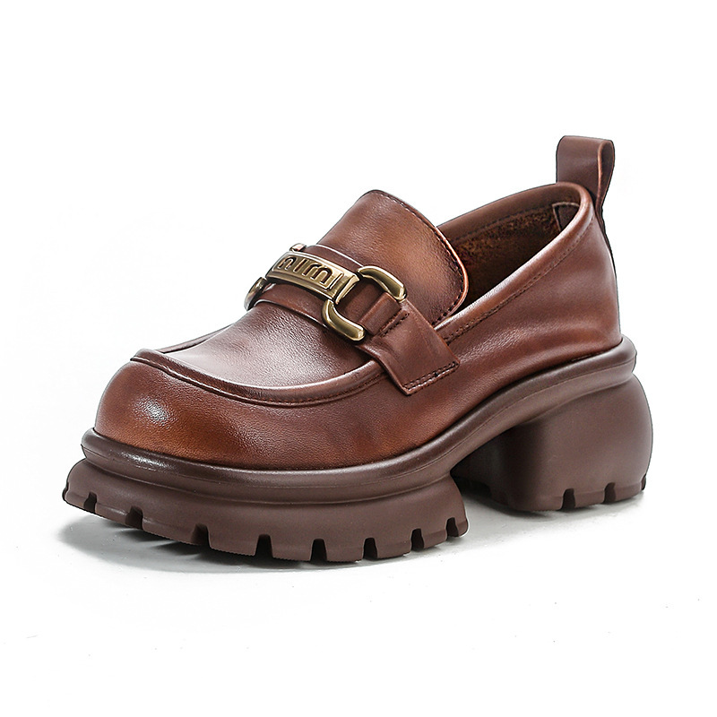 Leather Wedge Slip-On Flats