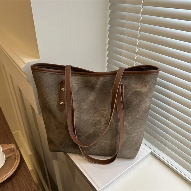 Women's High grade Large capacity Retro Tote Bag Brown - Shop at LoveMi