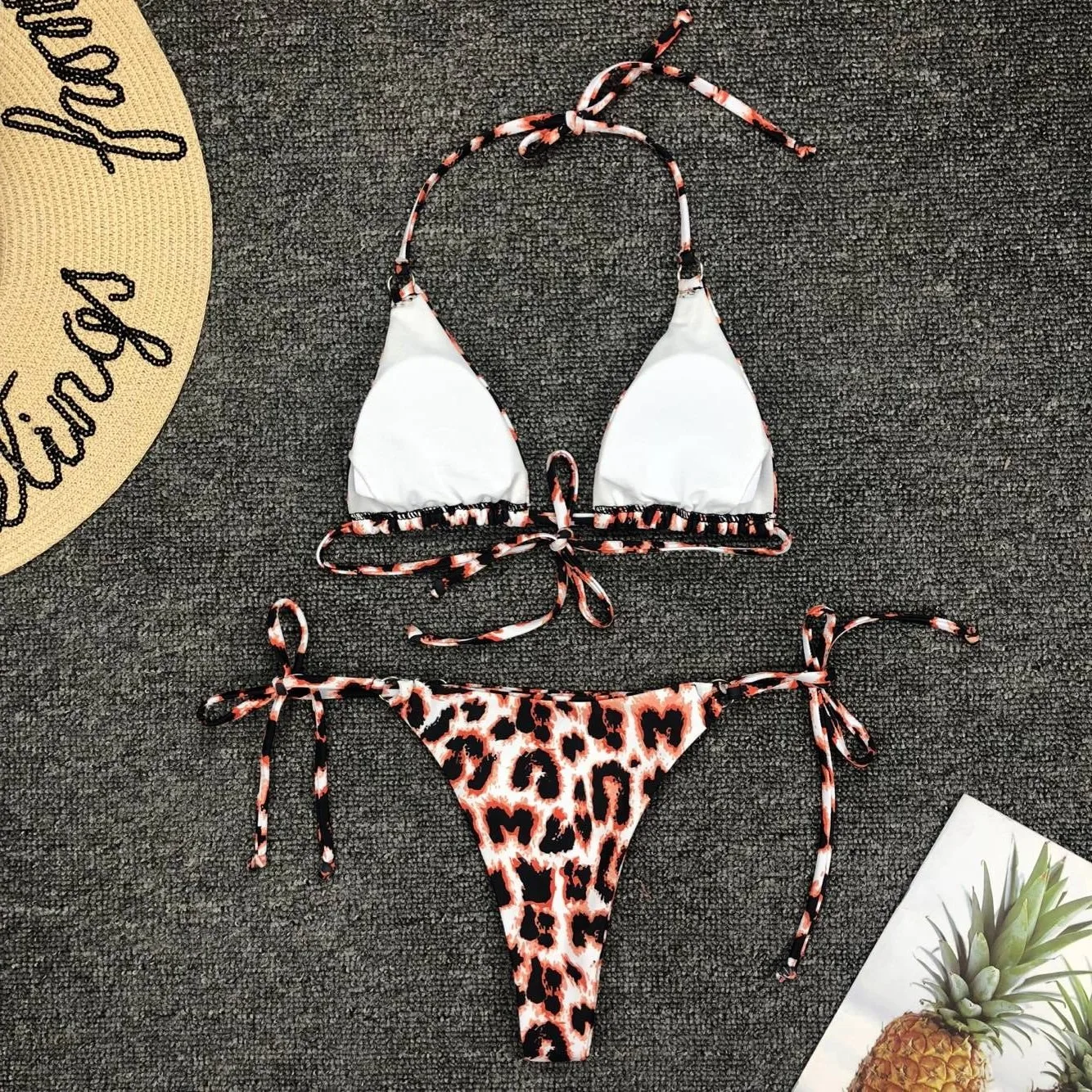 Title 7, Leopard print split metal ring sexy swimsuit fo...