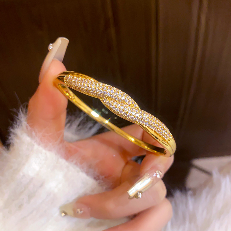 Gold bracelet close-up