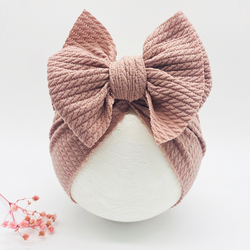 Title 6, New Sunken Stripe Double-layer Bow Baby Hat