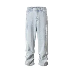 Ripped Frayed Stitching Baggy Pants Jeans - Q139-36Xxl - View 1