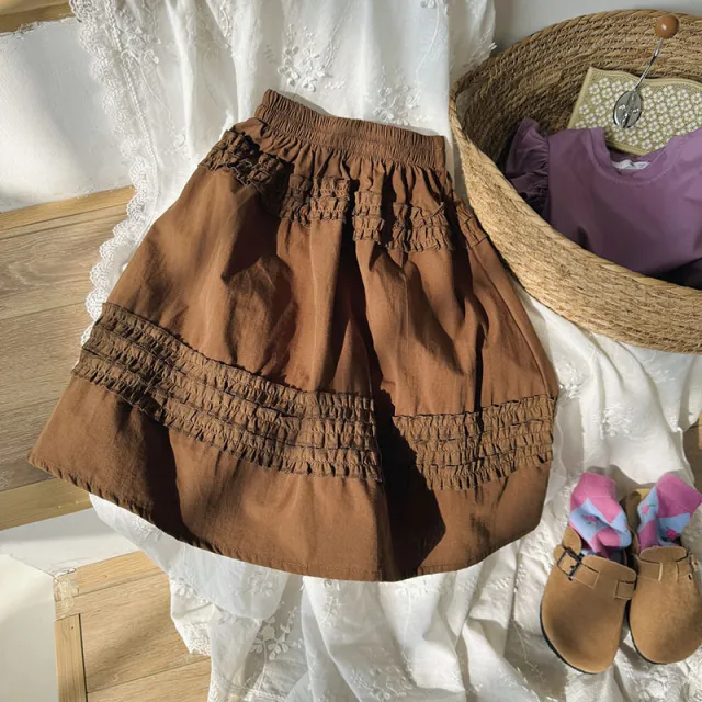 Girls Korean Retro Cotton Dress Fashion Coffee - Shop at LoveMi