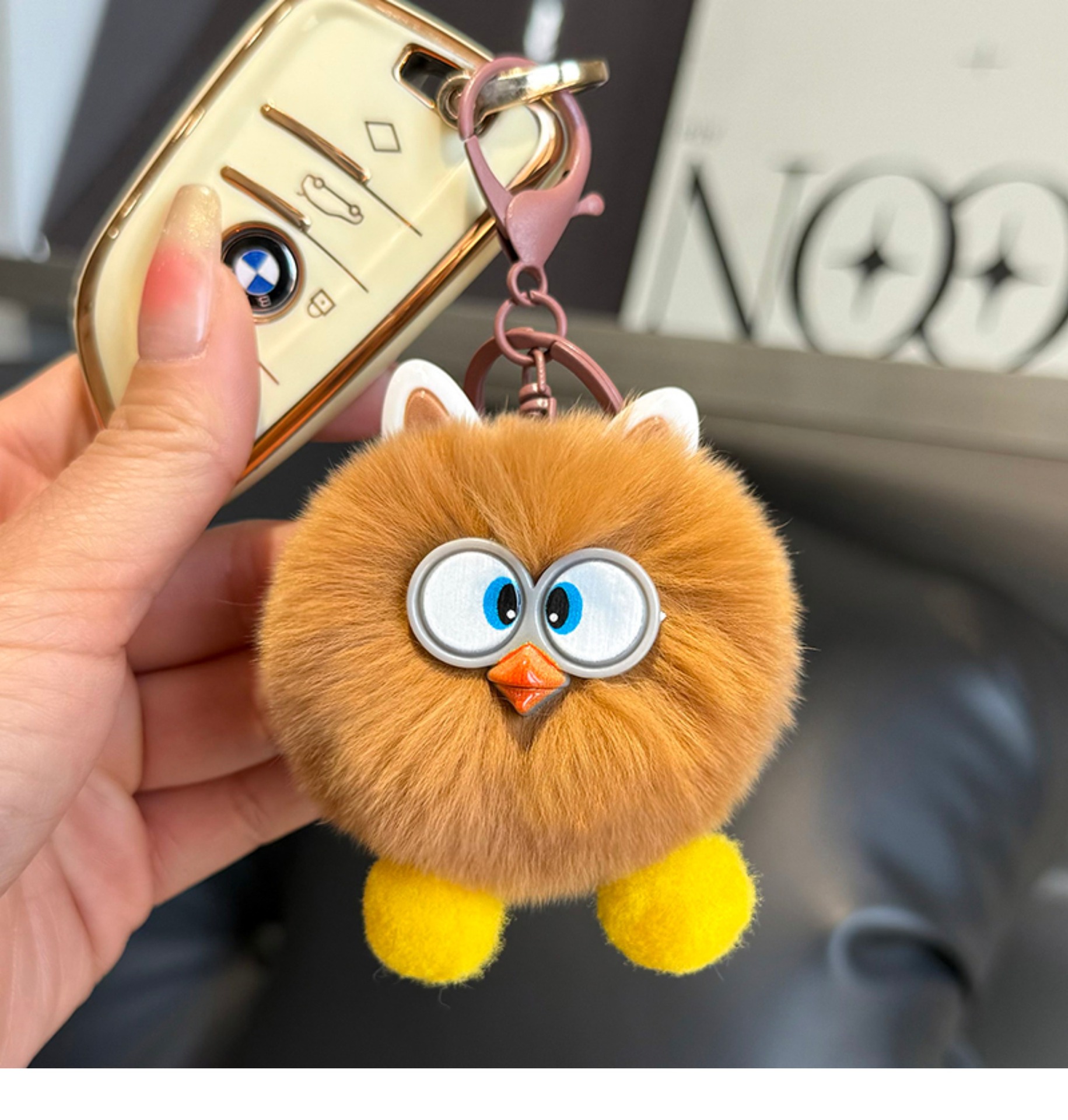 Little Coal Ball Doll Cartoon Car Keychain