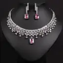 Minimalist And Exquisite Zircon Necklace And Earring Set view 4