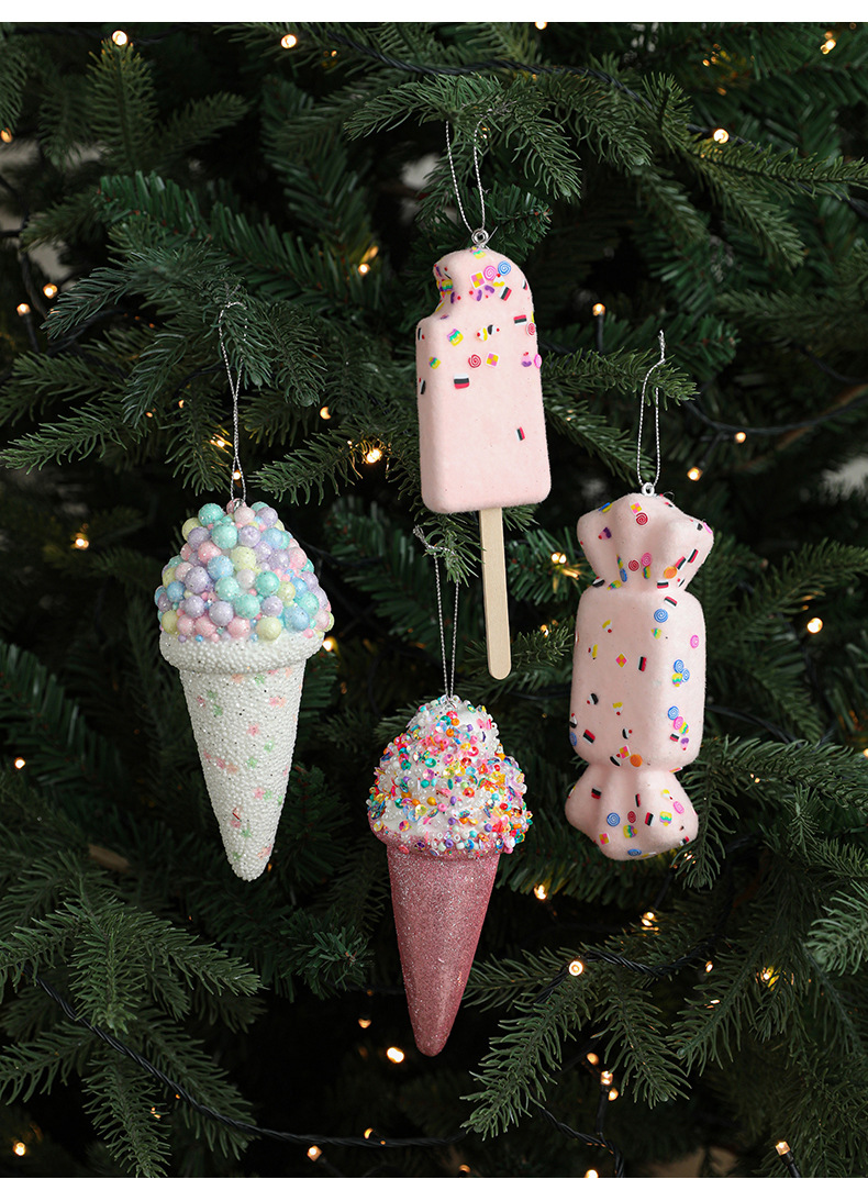 Title 2, Creative Pendant Ice Cream Christmas Tree Decor...